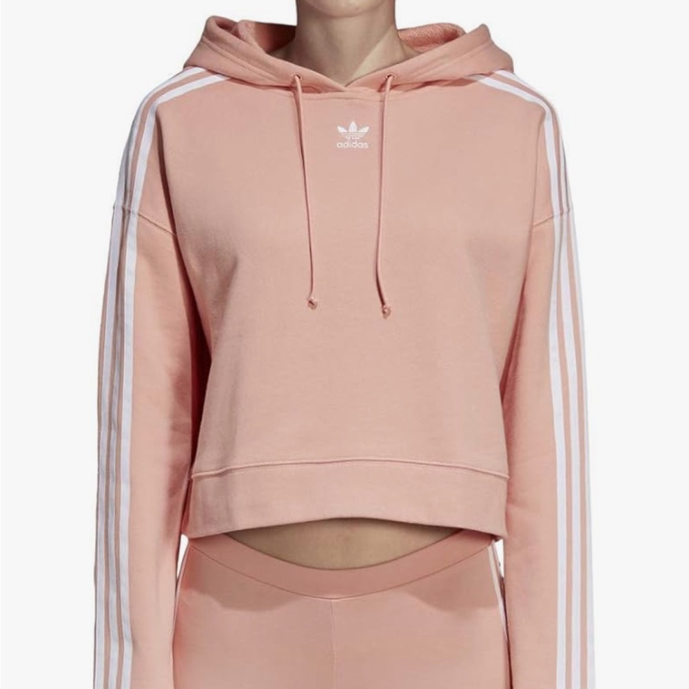 Adidas Pink Slightly Cropped Hoodie